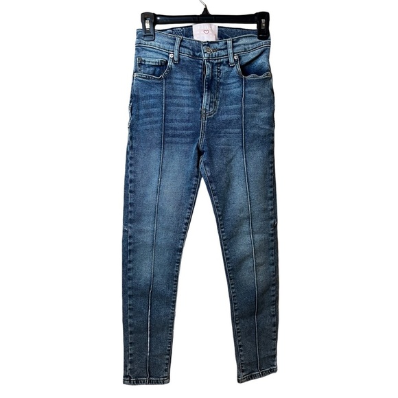 Revice Venus Crop Star Stitch Back Hi-Waisted Front Pleat Skinny Jeans Size 25 - Picture 1 of 10